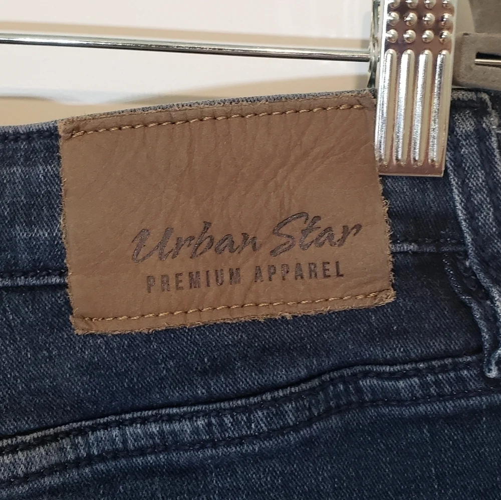 Urban Star Estilo Denim Blue Jeans Hi Rise Stretch Darkwash Size 36 X 30